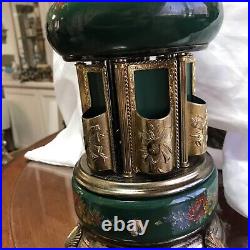 1960 Refuge Green Lipstick /Cigarette Musical Carousel Music Box Not Working