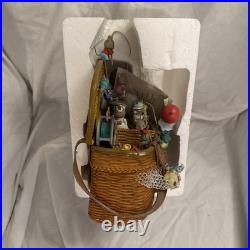 1990 Gone Fishing Enesco Deluxe Multi-Action Musical Box with Box