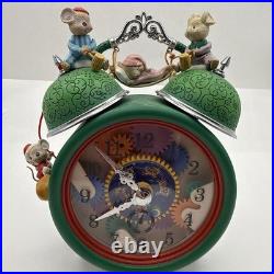 1991 Enesco TIME FOR CHRISTMAS Animated Mice Music Box SILVER BELLS Vintage