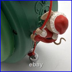 1991 Enesco TIME FOR CHRISTMAS Animated Mice Music Box SILVER BELLS Vintage