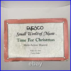 1991 Enesco TIME FOR CHRISTMAS Animated Mice Music Box SILVER BELLS Vintage