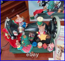 1993 Enesco Homespun Holidays Sewing Machine Music Box MINT