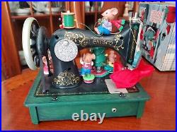 1993 Enesco Homespun Holidays Sewing Machine Music Box MINT