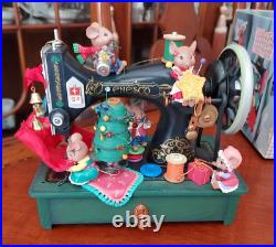 1993 Enesco Homespun Holidays Sewing Machine Music Box MINT