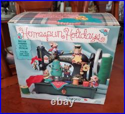 1993 Enesco Homespun Holidays Sewing Machine Music Box MINT