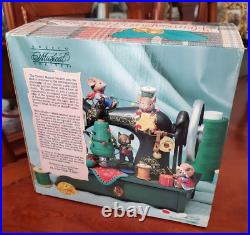 1993 Enesco Homespun Holidays Sewing Machine Music Box MINT