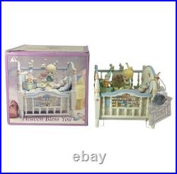1993 Enesco Precious Moments Crib Action Music Box Heaven Bless You Brahms