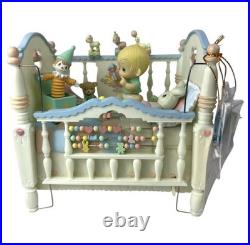 1993 Enesco Precious Moments Crib Action Music Box Heaven Bless You Brahms
