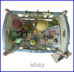 1993 Enesco Precious Moments Crib Action Music Box Heaven Bless You Brahms