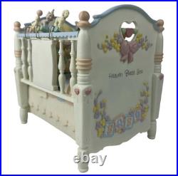 1993 Enesco Precious Moments Crib Action Music Box Heaven Bless You Brahms
