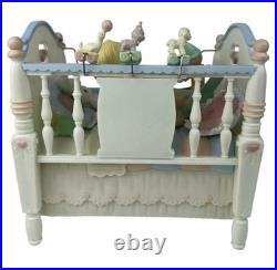 1993 Enesco Precious Moments Crib Action Music Box Heaven Bless You Brahms