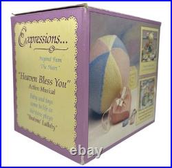 1993 Enesco Precious Moments Crib Action Music Box Heaven Bless You Brahms