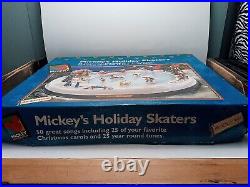 1996 Mr Christmas Mickeys Holiday Skaters Skating Rink Open Box See Pics CLEAN