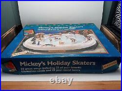 1996 Mr Christmas Mickeys Holiday Skaters Skating Rink Open Box See Pics CLEAN