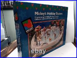 1996 Mr Christmas Mickeys Holiday Skaters Skating Rink Open Box See Pics CLEAN