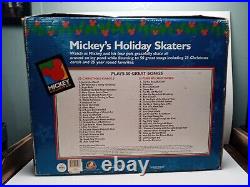 1996 Mr Christmas Mickeys Holiday Skaters Skating Rink Open Box See Pics CLEAN