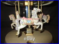 1997 San Francisco Music Box Les Fleurs d' Amour 6 Horse Carousel Waltz Flowers