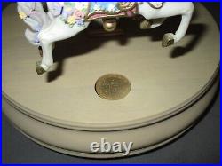 1997 San Francisco Music Box Les Fleurs d' Amour 6 Horse Carousel Waltz Flowers