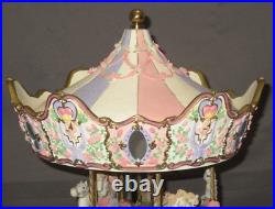 1997 San Francisco Music Box Les Fleurs d' Amour 6 Horse Carousel Waltz Flowers