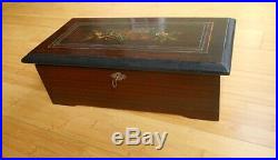 19TH C. SWISS CYLINDER MUSIC BOX with8 TUNES. IN WORKING ORDER. ESTATE FRESH
