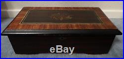 19th Century Antique Swiss Cylinder Music Box Plays 6 Airs