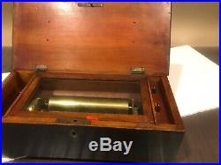 19th Century Cylinder Music Box Inside Wind c. 1898