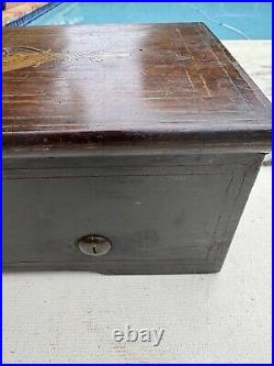 19th Century Ducommun Girod Swiss Fruitwood Music Box with Inlay and Banding 19th Century Ducommun Girod Swiss Fruitwood Music Box with Inlay and Banding