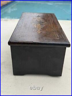 19th Century Ducommun Girod Swiss Fruitwood Music Box with Inlay and Banding 19th Century Ducommun Girod Swiss Fruitwood Music Box with Inlay and Banding