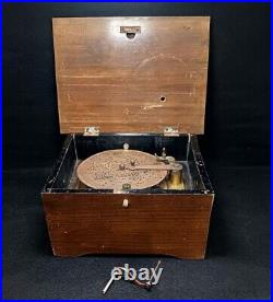 19th Century Oldest Music Box Disc-Type Wind-Up Includes 1 disc Antuque Rare