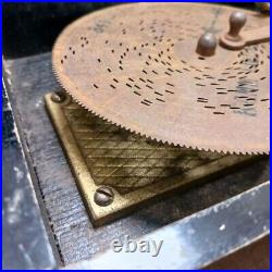19th Century Oldest Music Box Disc-Type Wind-Up Includes 1 disc Antuque Rare