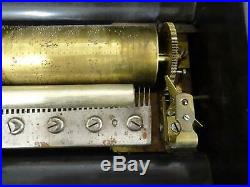 19th Century Swiss 10 Air Cylinder Music Box 22 Long Works Inlaid Veneer Case