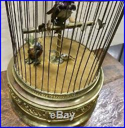 19th c. BONTEMS FRENCH AUTOMATON DOUBLE SINGING BIRD CAGE MUSIC BOX, 21 TALL