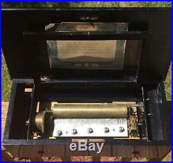 2 Antique 1890s Cylinder 4 Song Music Boxes 74 Note and 100 Note