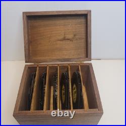 20 Swiss Thorens 4½ Music Discs And Wooden Storage Box 20 Swiss Thorens 4½ Music Discs And Wooden Storage Box