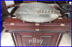 27 Regina Orchestral Mahogany Casket Disc Music Box With Original Cabinet