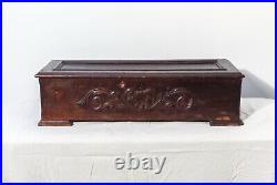 28 Carved Oak Swiss Made Mermod Freres Cylinder Music Box with 12 Aires