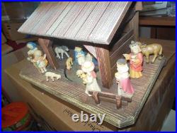 3 Anri Ferrandiz Carved Figures, Thorens Music Box Plays Silent Night