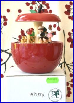 $300 VTG Erzgebirgische Revolving ITS A SMALL WORLD Apple Christmas Music Box