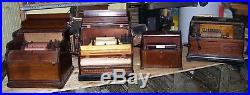 4 ANTIQUE HAND CRANK ROLLER ORGANs WITH extra rolls and cobbs
