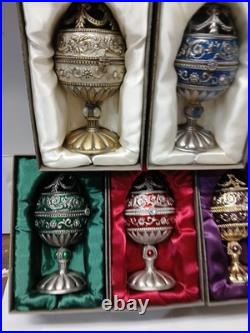 5 Jane Seymour Rotating Egg Music Box 7white Blue Red Purple Green See Pics