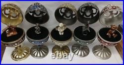 5 Jane Seymour Rotating Egg Music Box 7white Blue Red Purple Green See Pics