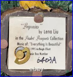 5 Pc Collection WithCOA Lena Liu Basket Bouquets Collection Flowers Music Box Work