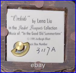 5 Pc Collection WithCOA Lena Liu Basket Bouquets Collection Flowers Music Box Work