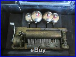 6 Song & 4 Bell Henry Gautschi & Sons Cylinder Music Box for Parts /Restoration