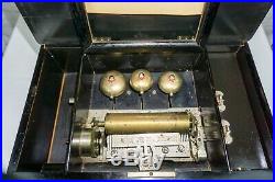 8 Air Lith. Picard-Lion, Geneve Swiss Cylinder Music Box With Bells