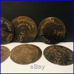 8 Antique Music Box Discs Musical Discs Christmas Wedding Germany Lot Of 8