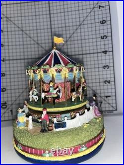 AH444 Carousel Comes to Town Music Box 1997 & Artist Mini Figure Thomas Kinkade