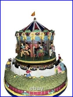 AH444 Carousel Comes to Town Music Box 1997 & Artist Mini Figure Thomas Kinkade