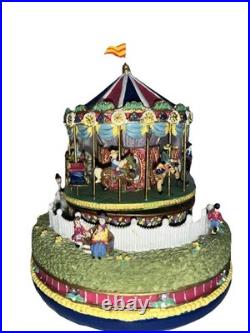 AH444 Carousel Comes to Town Music Box 1997 & Artist Mini Figure Thomas Kinkade