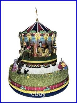 AH444 Carousel Comes to Town Music Box 1997 & Artist Mini Figure Thomas Kinkade